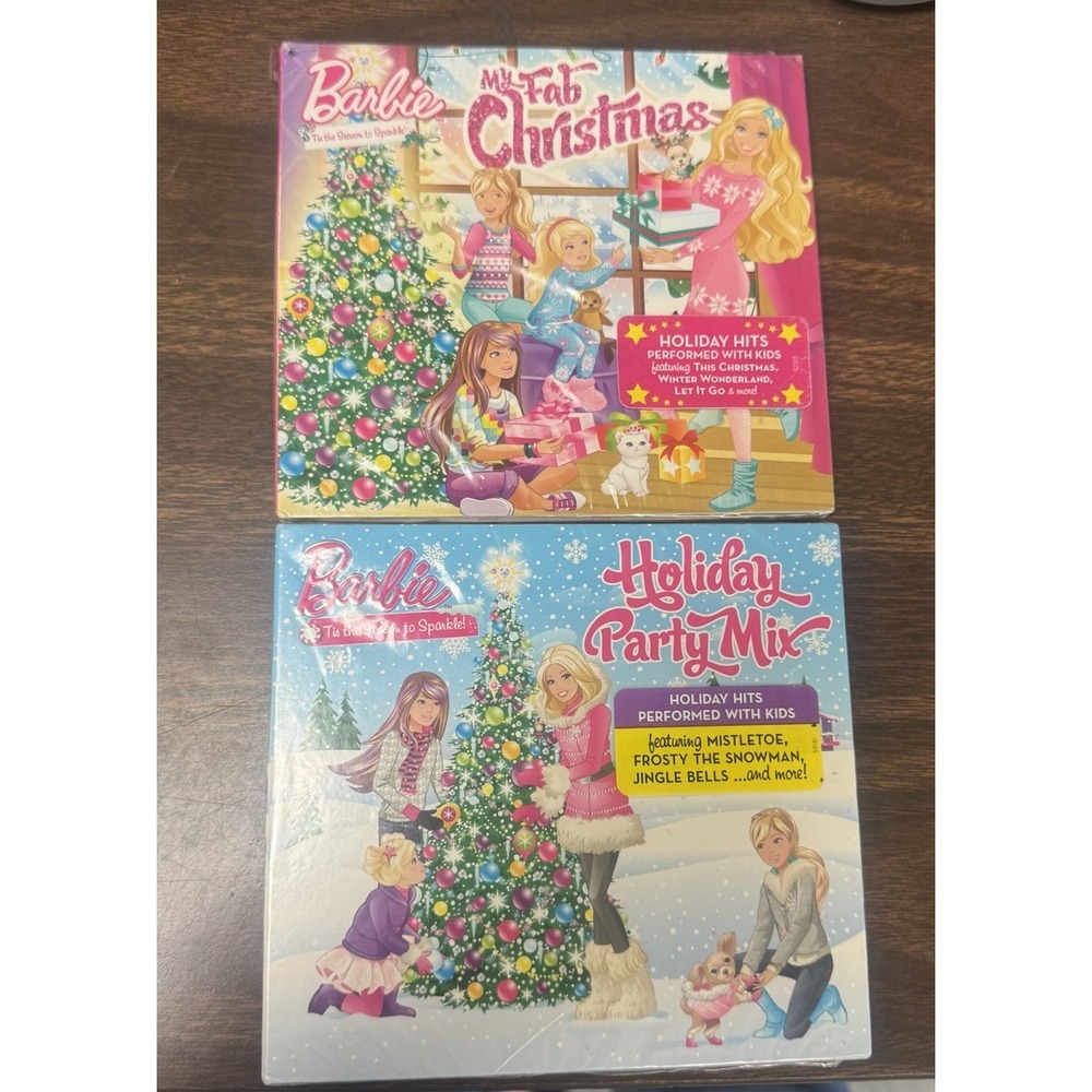 BARBIE HOLIDAY PARTY MIX CD & MY FAB CHRISTMAS HITS PERFORMED WITH KIDS NEW